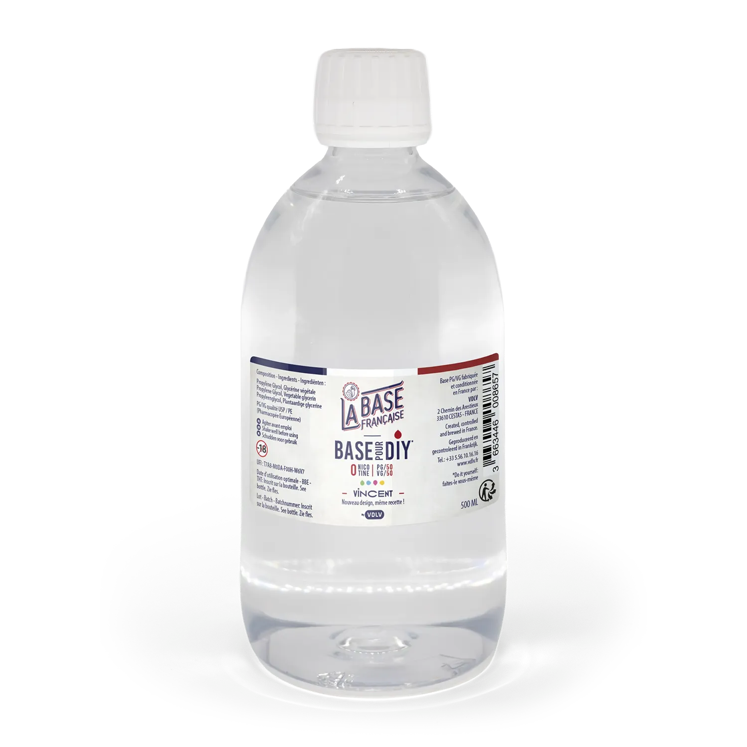 Base 500ml sans nicotine - PG50/VG50